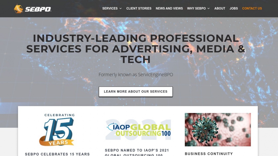 Screenshot of SEBPO's Website