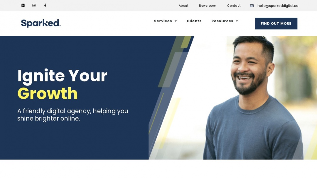 Screenshot of Sparked Digital Inc.'s Website