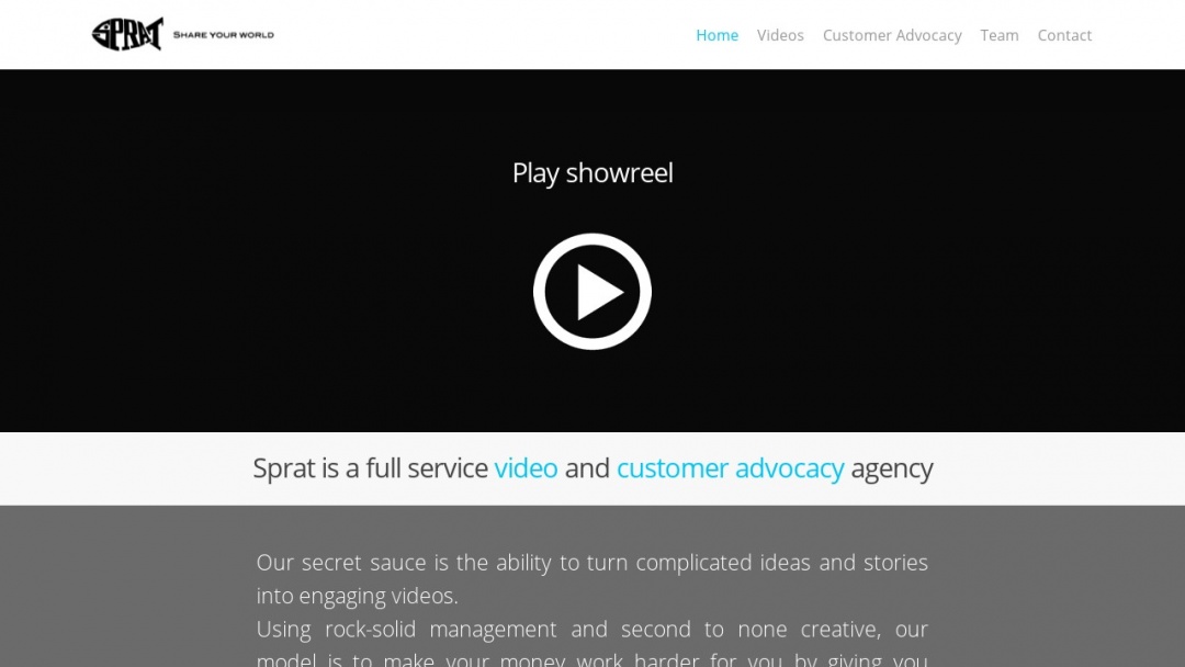 Screenshot of Sprat's Website