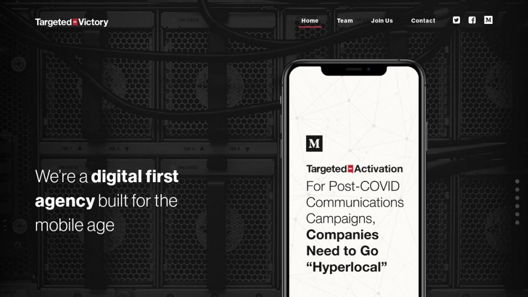 Screenshot of Targeted Victory's Website