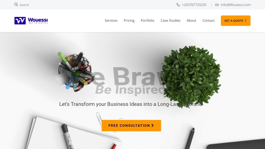 Screenshot of Wouessi Digital's Website