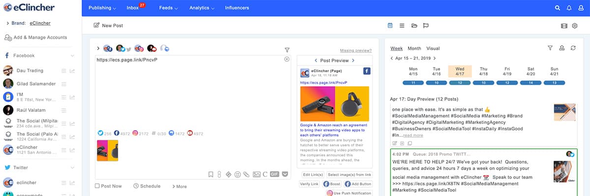 eClincher Social Media Monitoring App