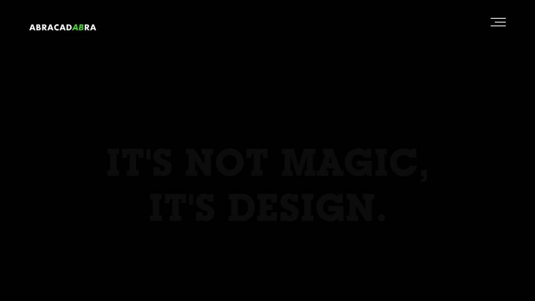 Screenshot of Abracabra's Website