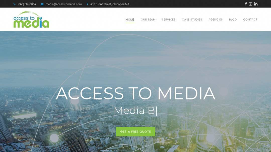 Screenshot of Access to Media's Website