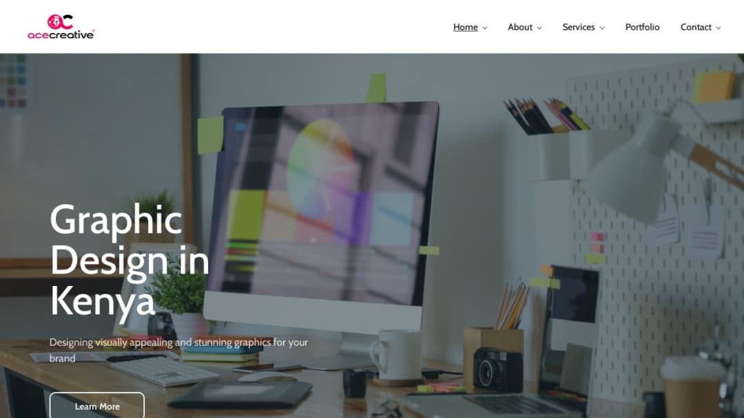 Screenshot of Ace Creative's Website