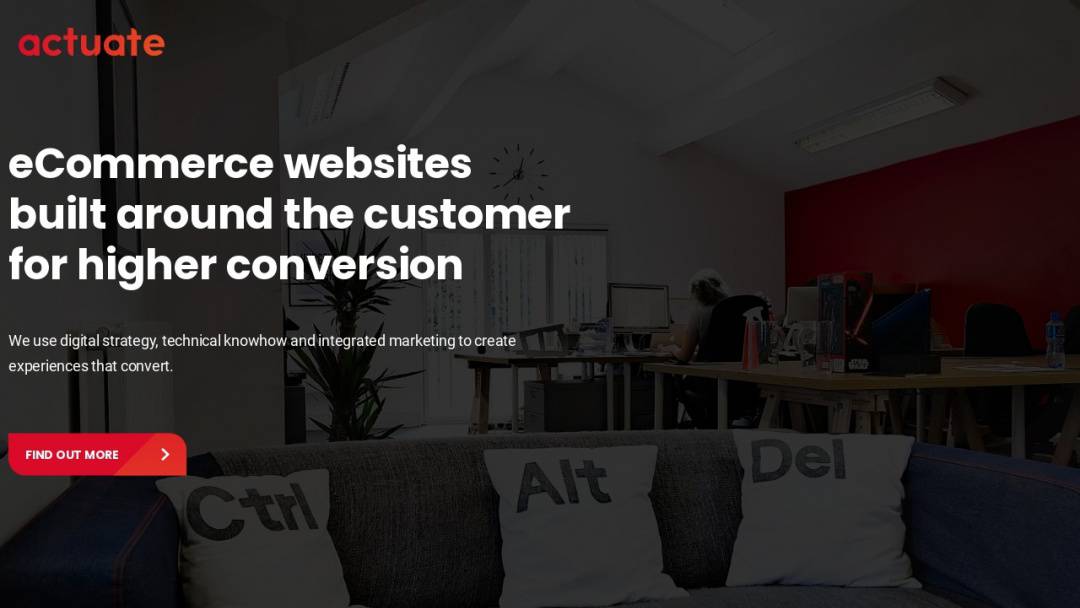 Screenshot of Actuate Digital's Website
