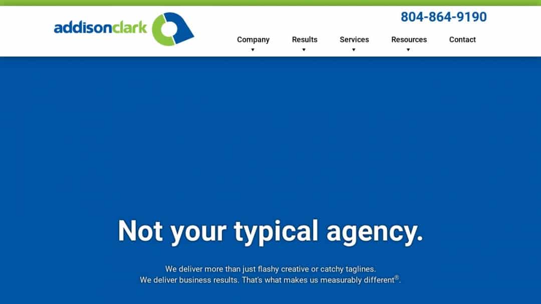 Screenshot of Addison Clark's Website