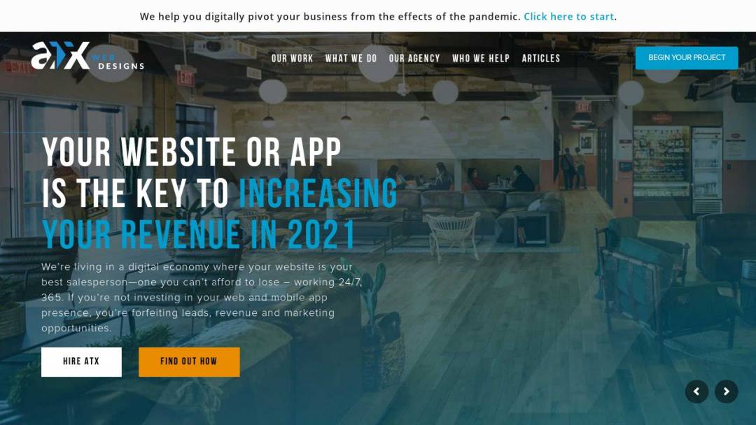 Screenshot of ATX Web Designs's Website