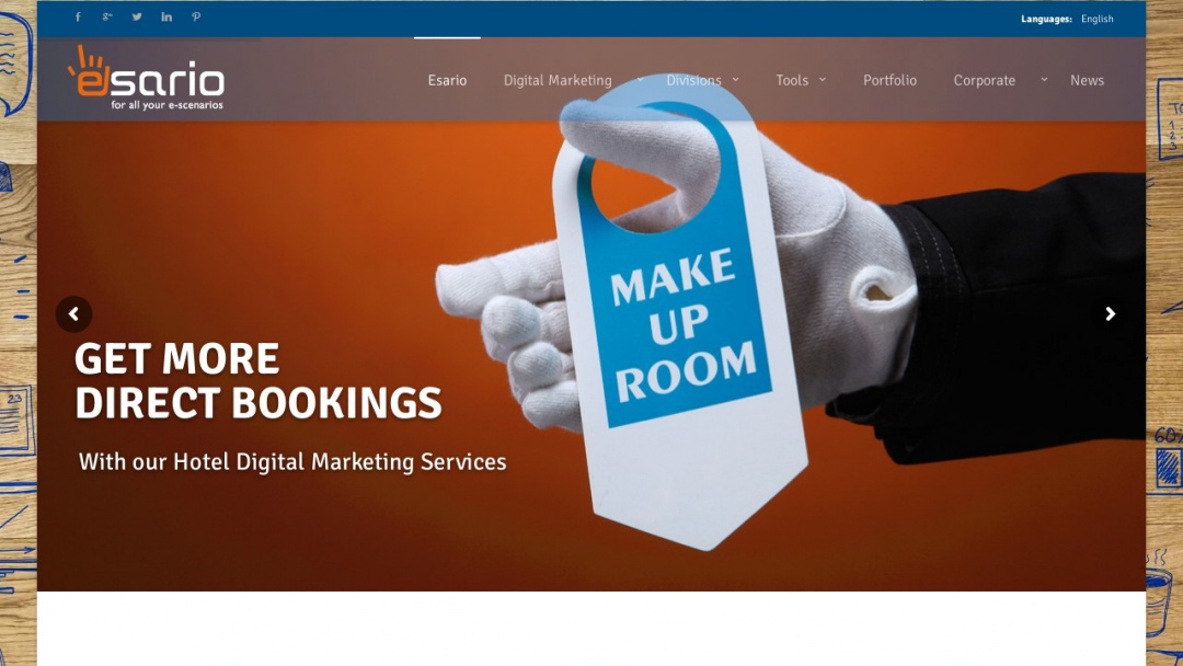 Screenshot of Esario's Website