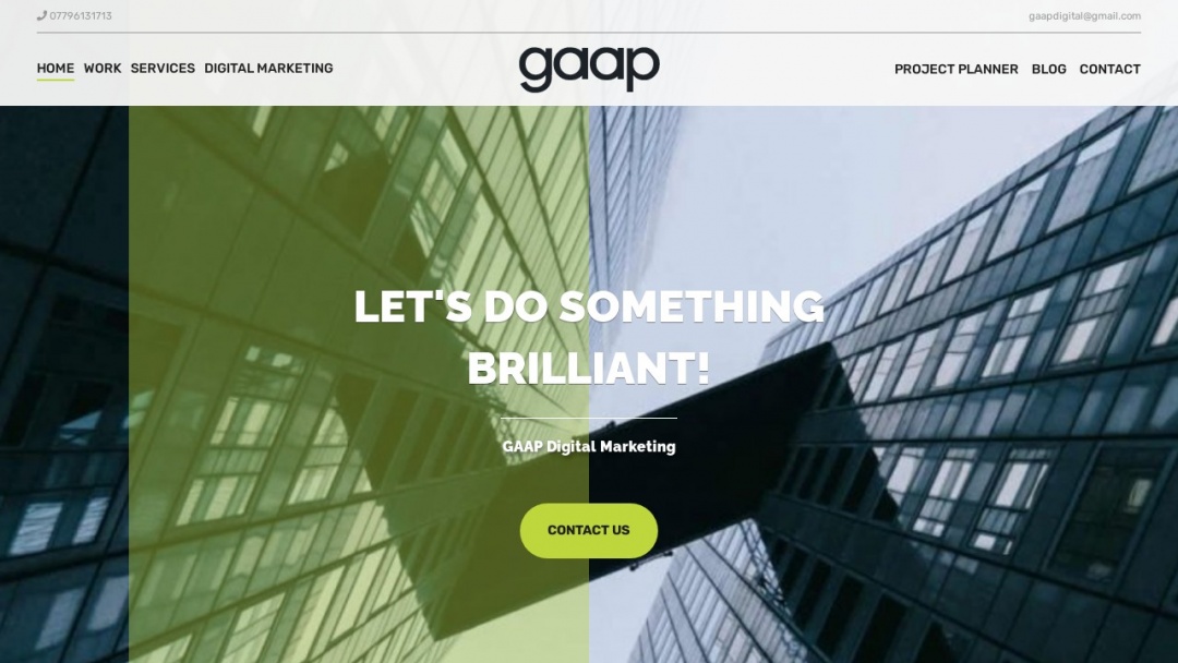 Screenshot of GAAP Digital Marketing's Website