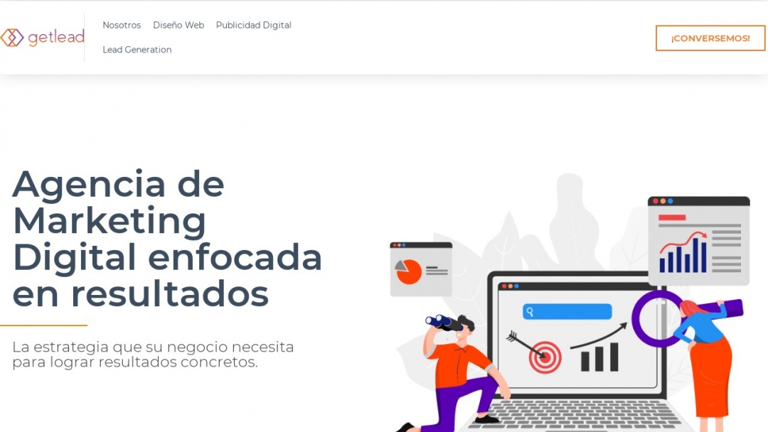 Screenshot of Getlead's Website