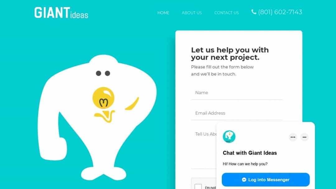 Screenshot of Giant Ideas's Website