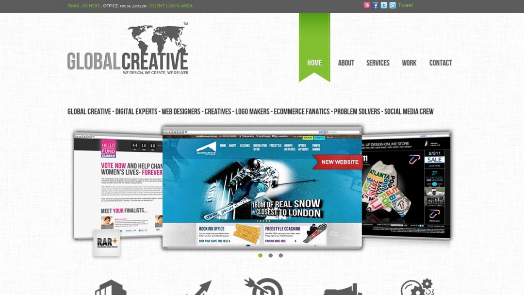 Screenshot of Global Creative's Website