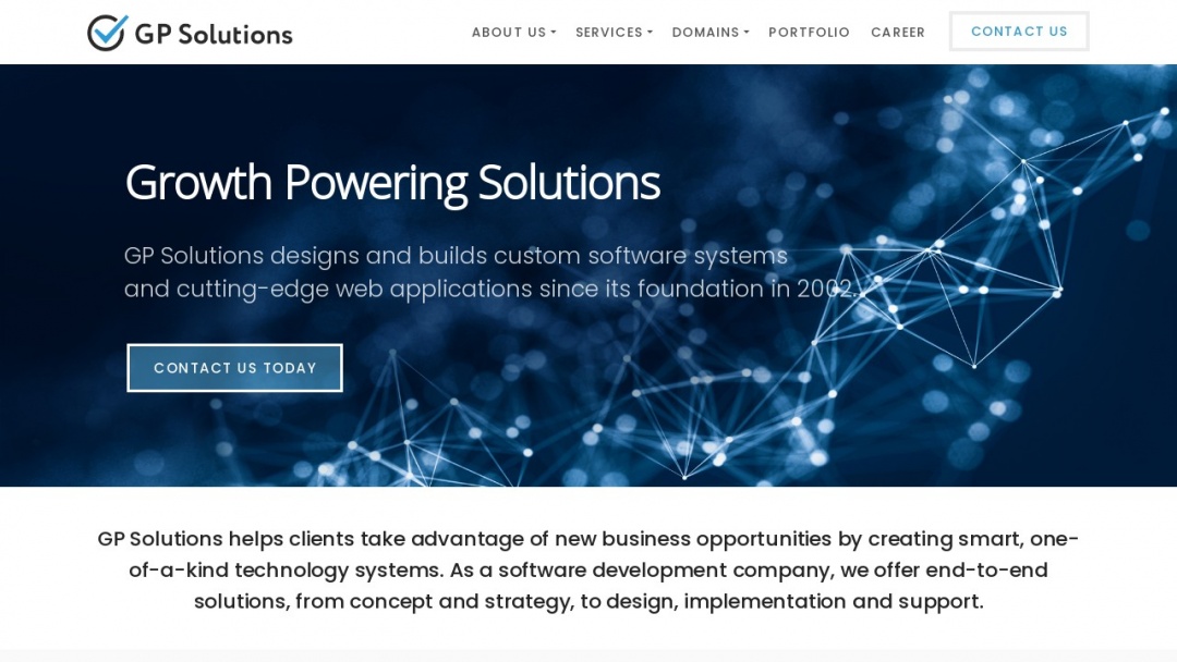 Screenshot of GP Solutions's Website