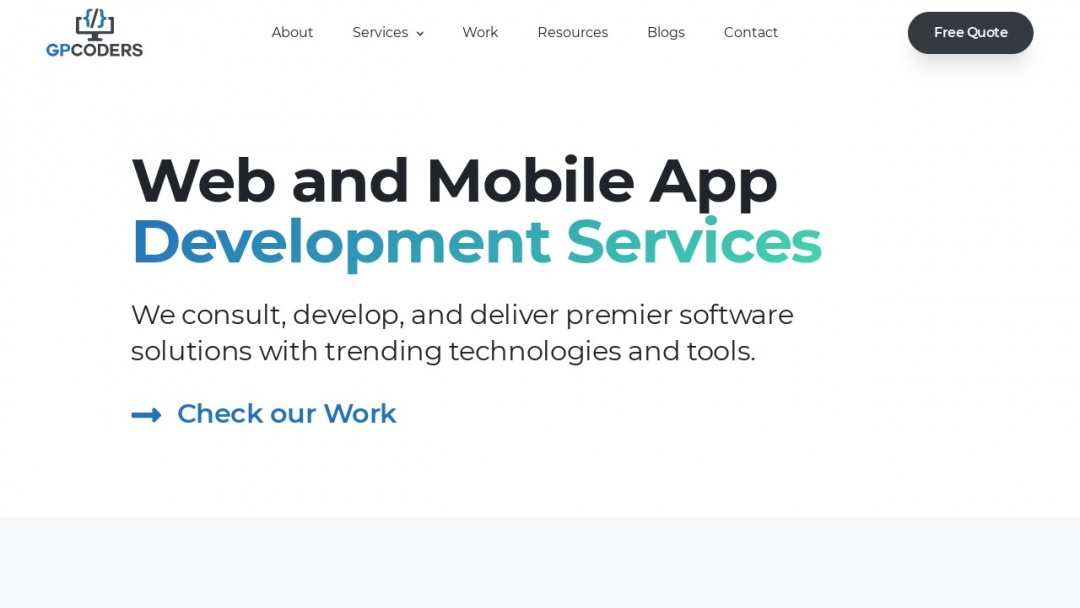 Screenshot of GPCODERS's Website