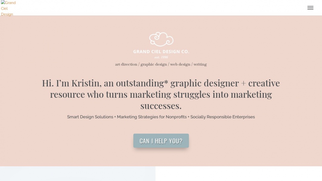 Screenshot of Grand Ciel Design's Website