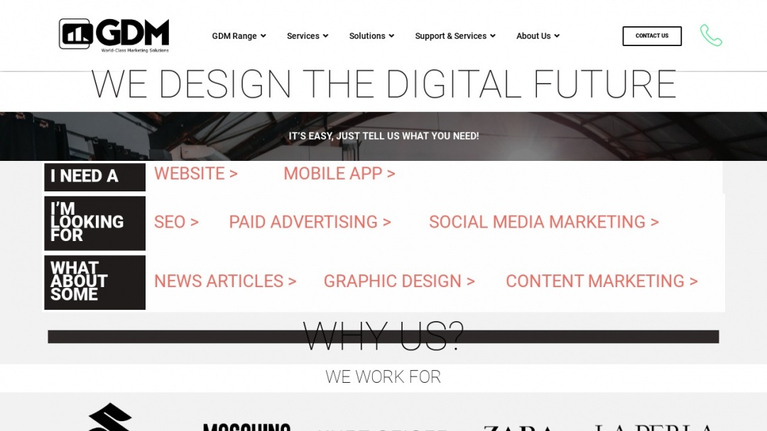 Screenshot of Grandiose Digital Media's Website
