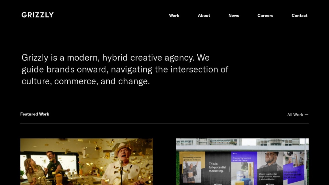 Screenshot of Grizzly's Website