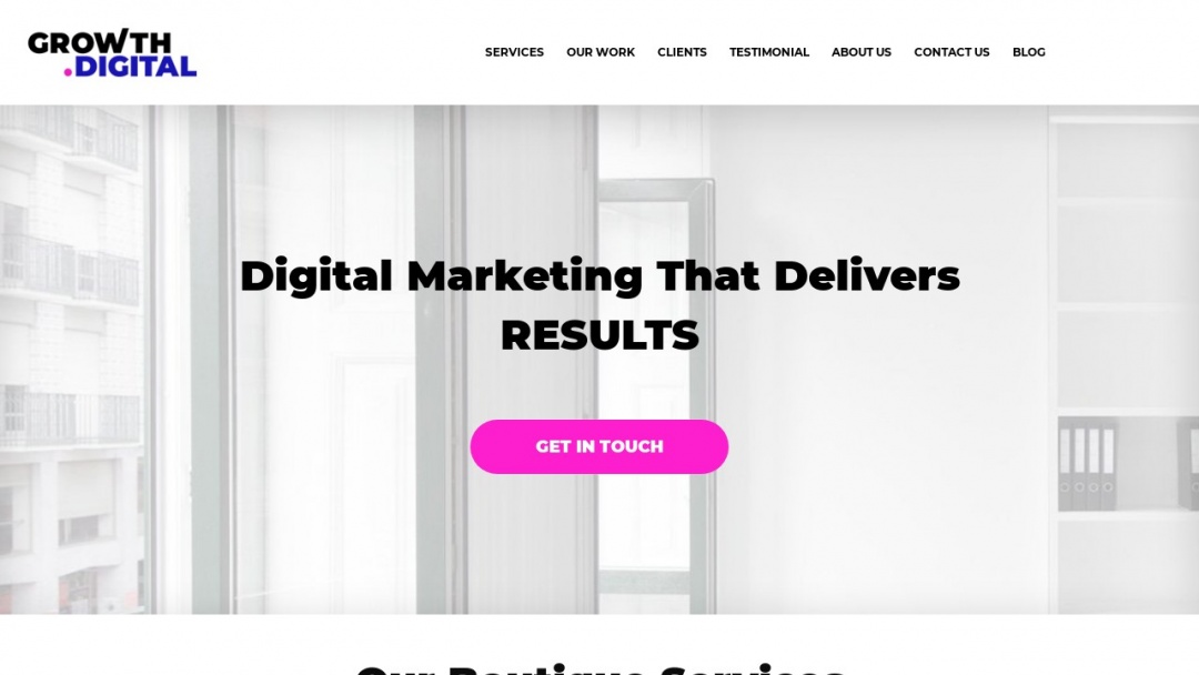 Screenshot of Growth Dot Digital's Website