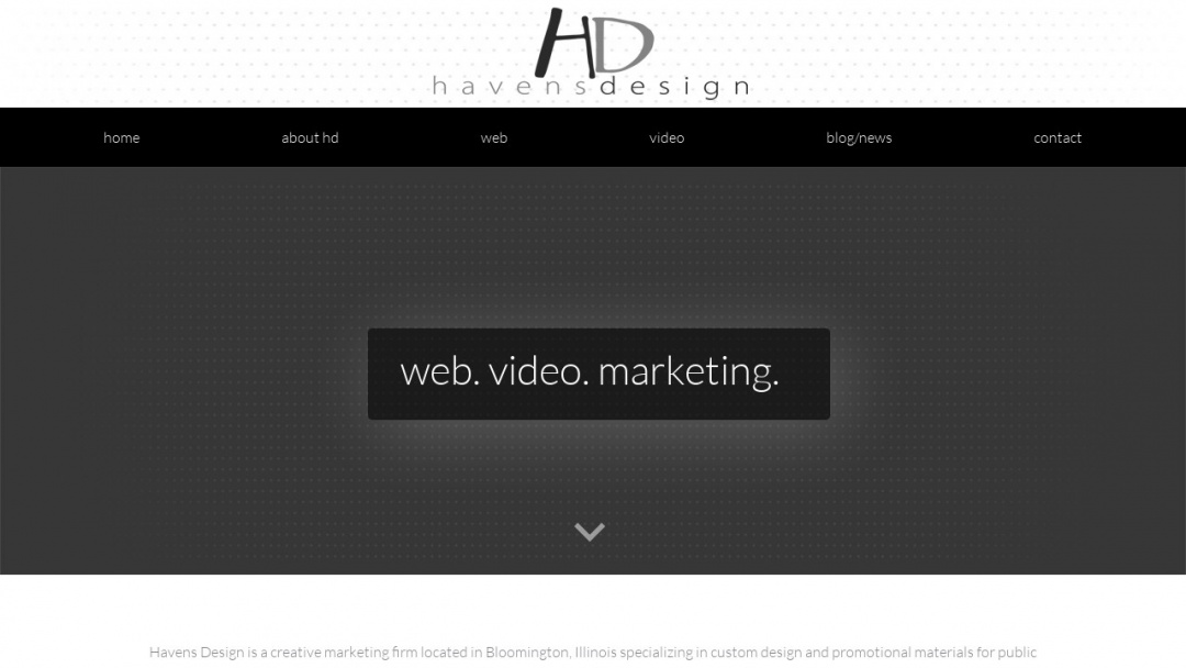 Screenshot of Havens Design's Website