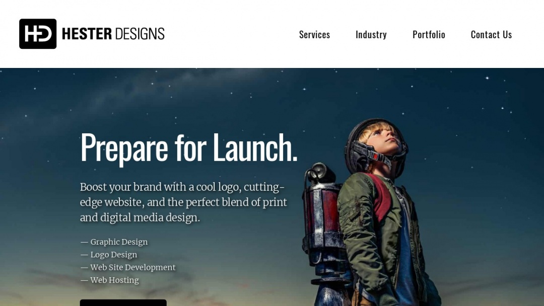 Screenshot of Hester Designs's Website