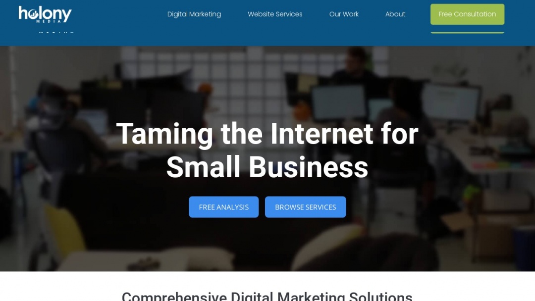 Screenshot of Holony Media's Website