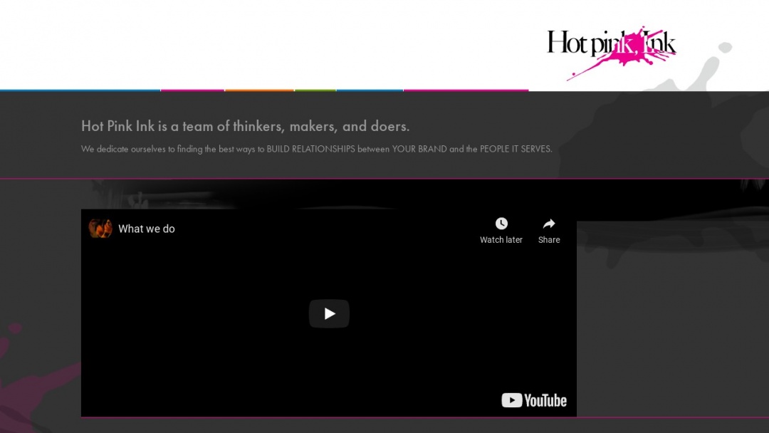 Screenshot of Hot Pink, Ink's Website