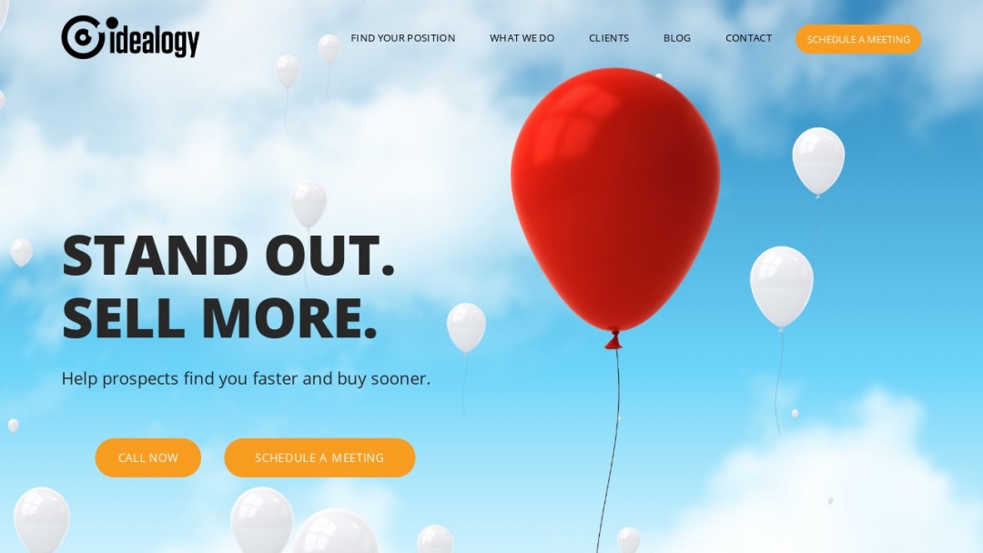 Screenshot of Idealogy Marketing + Design's Website