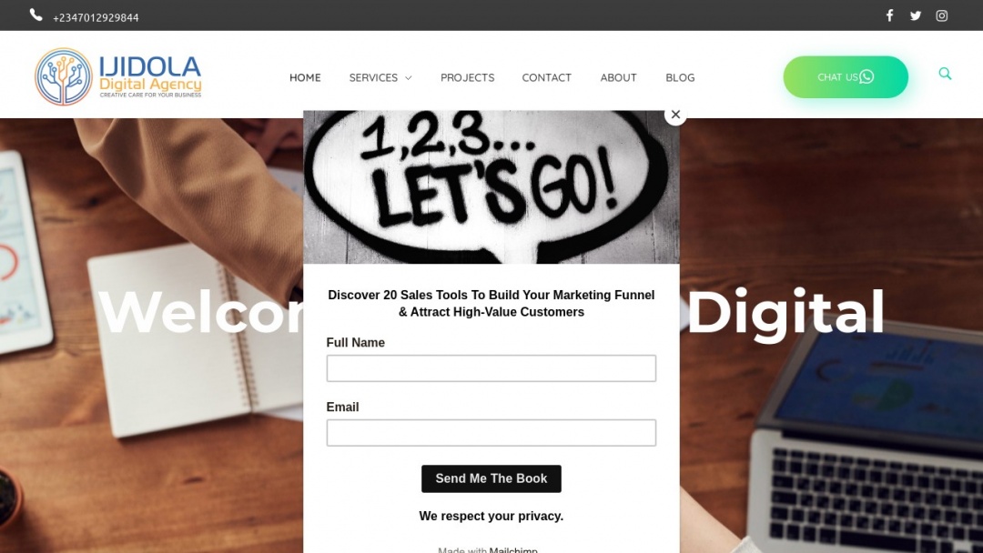 Screenshot of Ijidola Digital Agency's Website