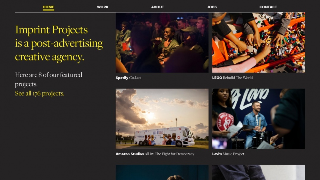 Screenshot of Imprint Projects's Website