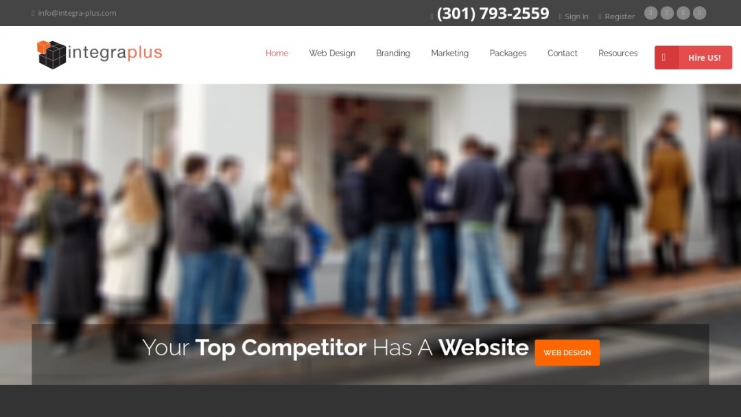 Screenshot of Integra Plus's Website