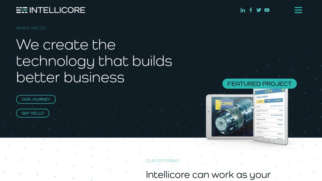 Screenshot of Intellicore Ltd's Website