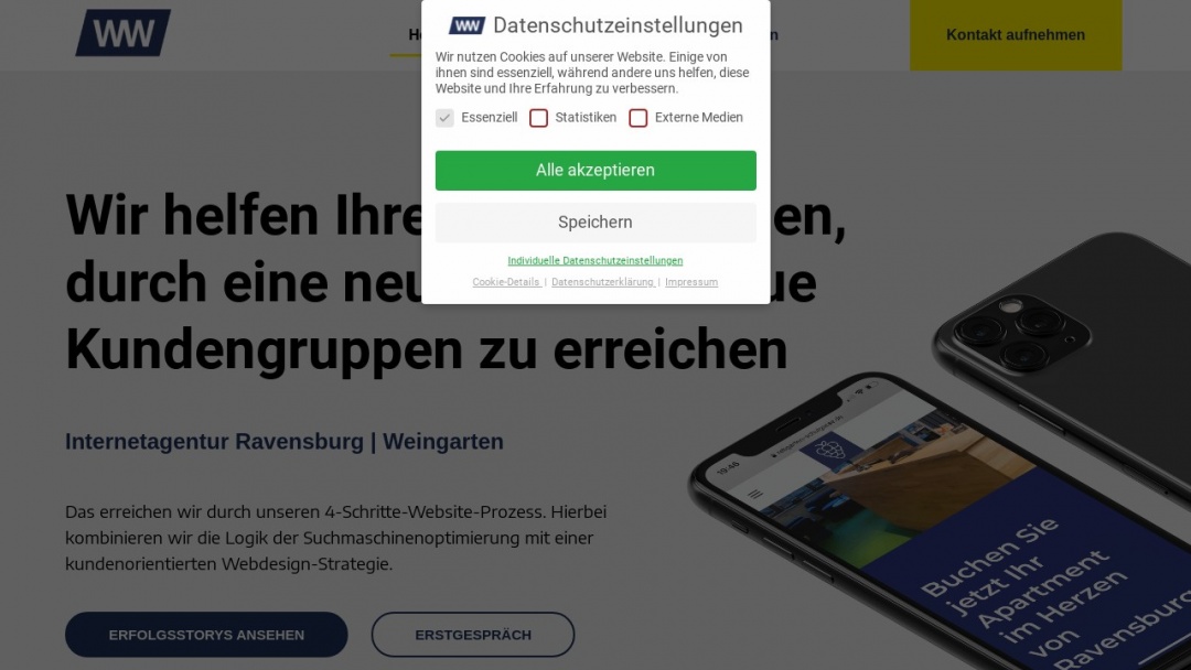 Screenshot of Internetagentur Webwandel's Website