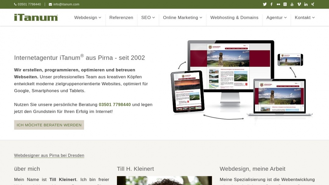Screenshot of ITanum's Website