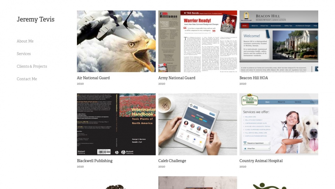 Screenshot of Jeremy Tevis Design's Website
