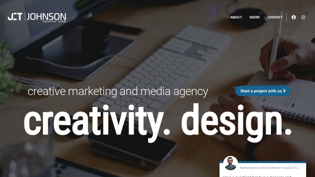 Screenshot of Johnson Marketing and Media's Website