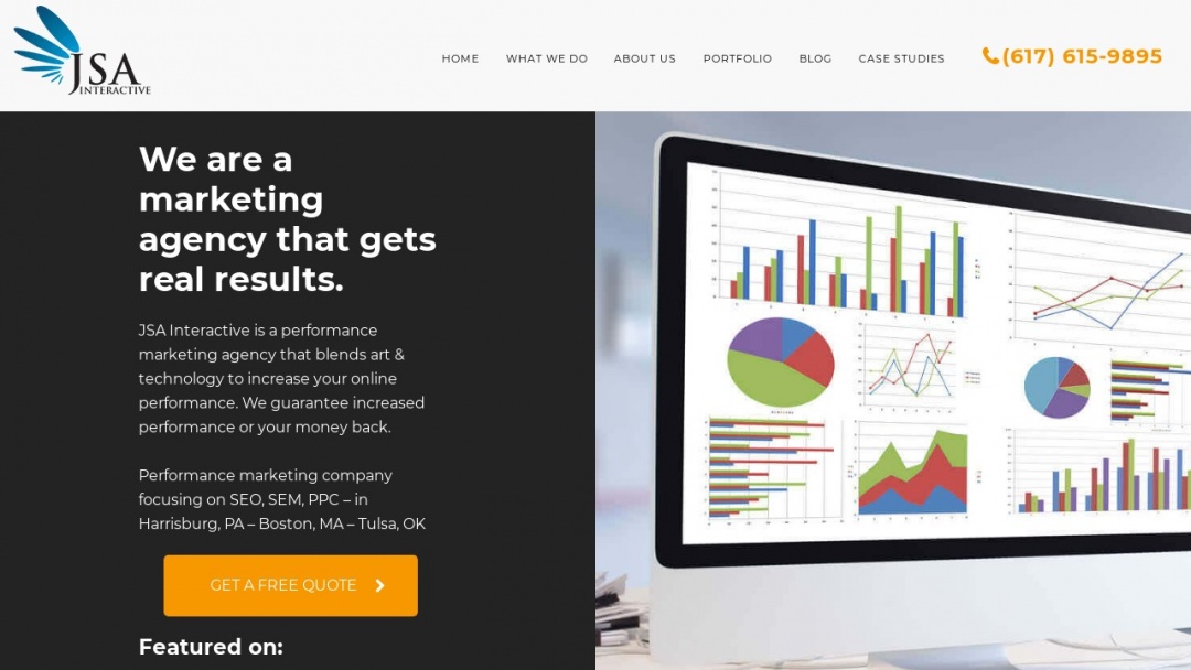 Screenshot of JSA Interactive's Website