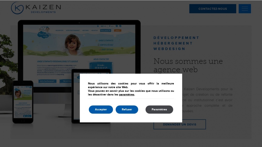 Screenshot of Kaizen Developments's Website