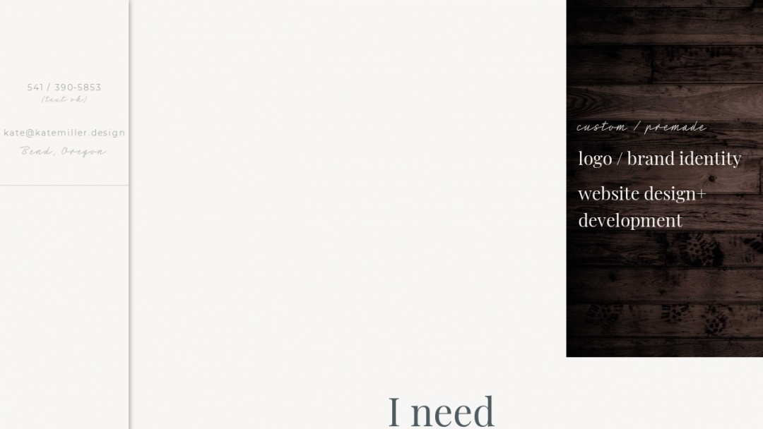 Screenshot of Kate Miller Design's Website