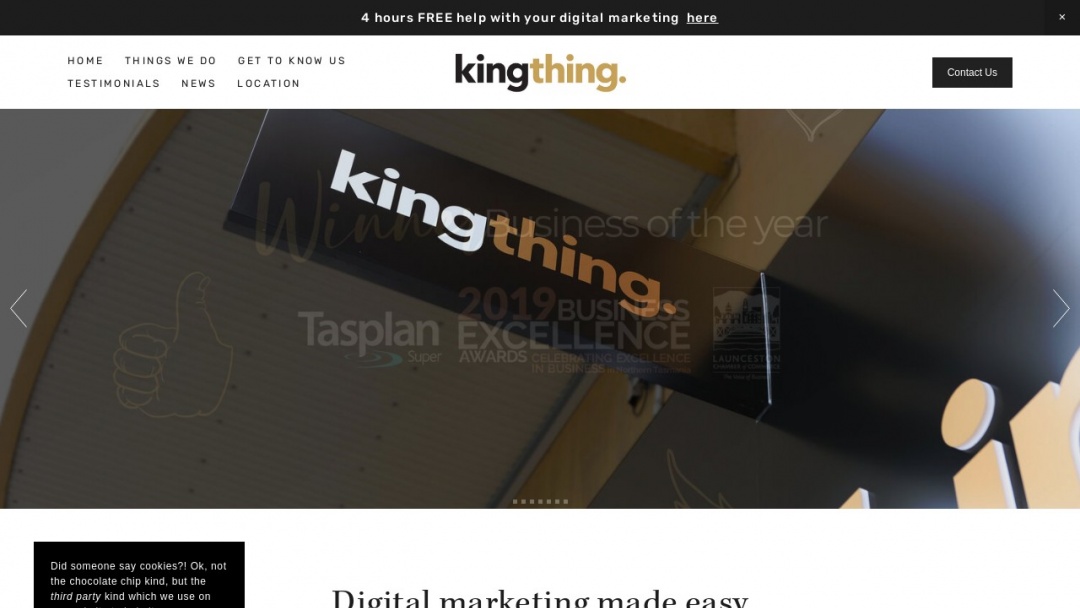 Screenshot of Kingthing Marketing's Website
