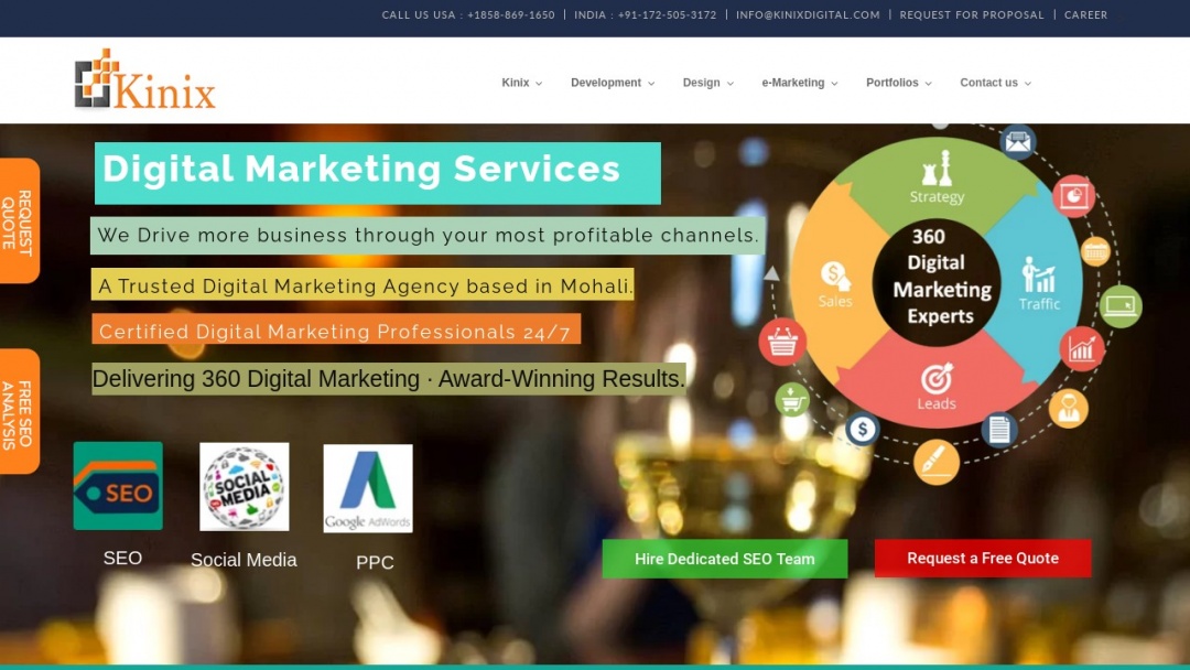 Screenshot of Kinix Digital's Website