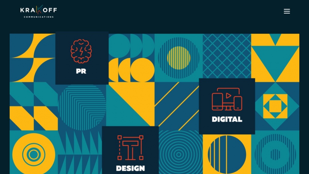 Screenshot of Krakoff Communications, Inc.'s Website