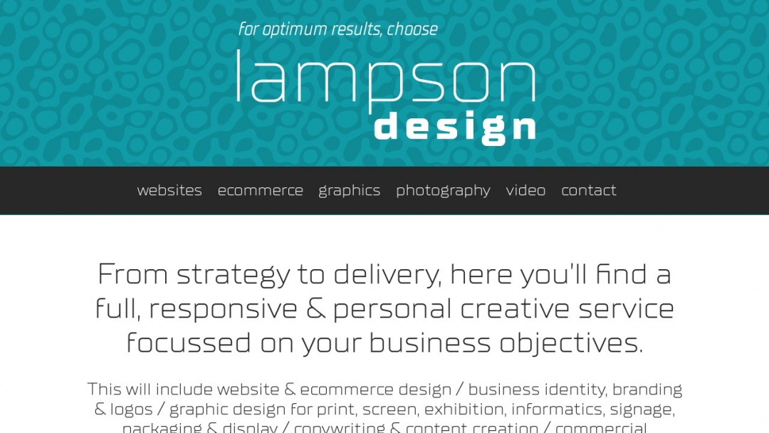 Screenshot of Lampson Design's Website
