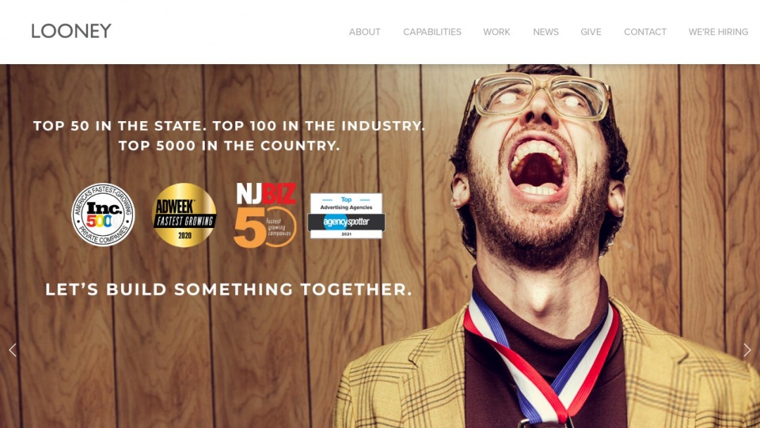 Screenshot of Looney Advertising's Website