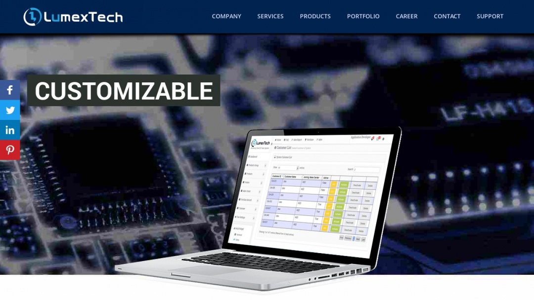 Screenshot of LumexTech Solutions Ltd's Website