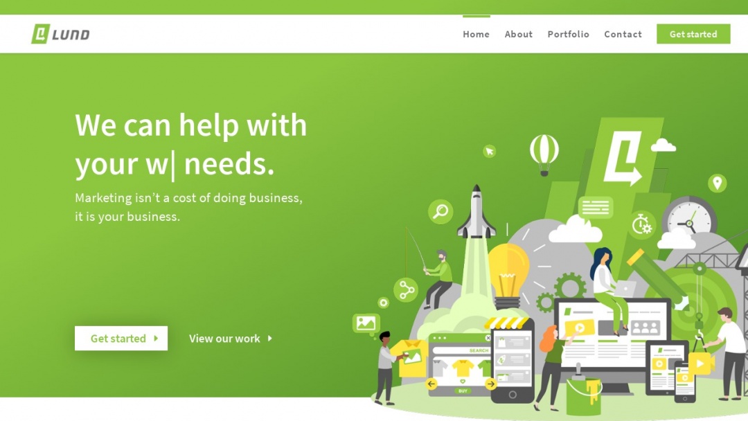 Screenshot of Lund Solutions's Website