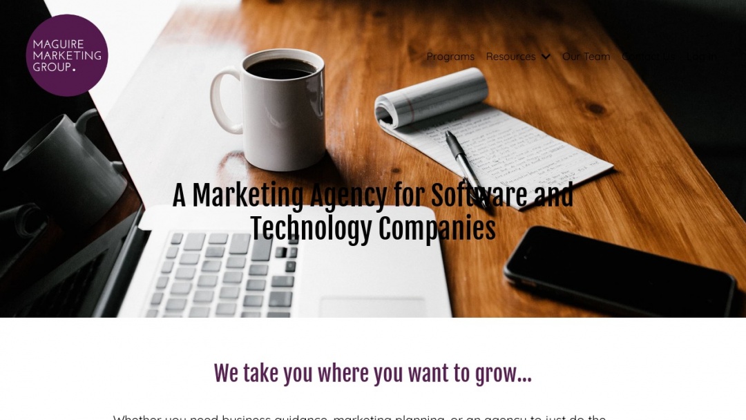 Screenshot of Maguire Marketing Group's Website