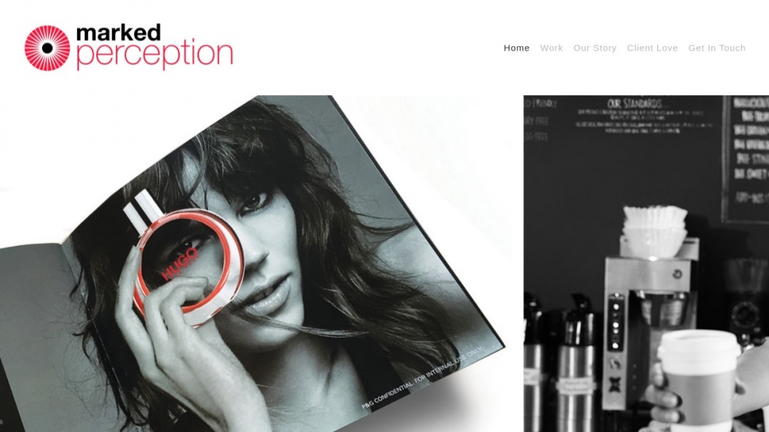 Screenshot of Marked Perception's Website