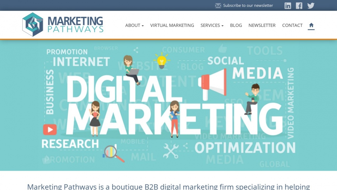 Screenshot of Marketing Pathways's Website