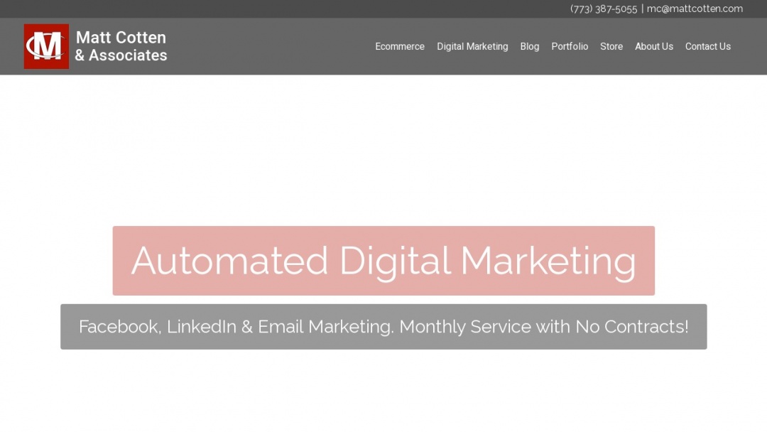 Screenshot of Matt Cotten and Associates's Website